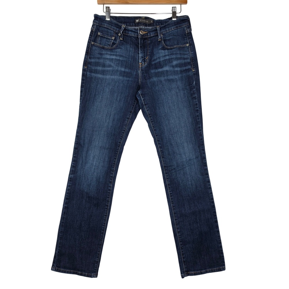 Levis Womens 505 Straight Leg Jeans 6 Blue Dark Wash Classic Denim Pants